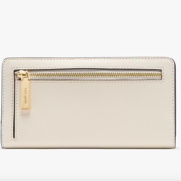 NWT Kate Spade Madison Slim Bifold White Leather Wallet KI366 Meringue White NEW - Picture 5 of 5